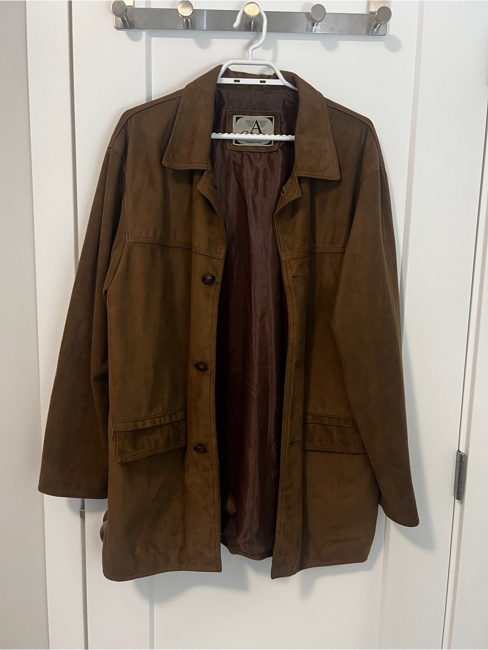 Brown Suede Jacket, A. Collezioni Made in Italy